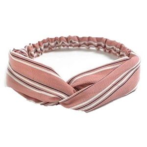 Boho Pink Stripe Twist Headband